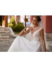 Cap Sleeves Glitter Ivory Lace Tulle Unusual Wedding Dress